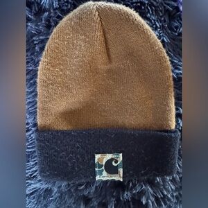 Carhartt Black Beanie with Camo Patch